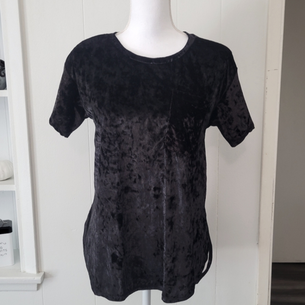 Potters Barn Black Velvet Shirt